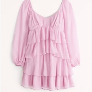 Abercrombie Long-Sleeve Ruffle Tiered Mini Dress